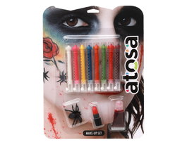 Atosa Kit de maquillage pour enfants avec cires multicolores et accessoires