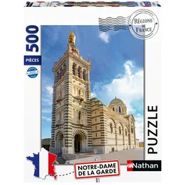 Nathan - Puzzle Adulte 12002001 - 500 Pièces - Notre-Dame de la Garde (Collection Régions de France) - Dès 12 ans - Qualité Supérieure