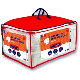 DODO Pack Couette et Oreillers Splendeur Anti-Acariens 220x240 cm + 2x60x60 cm - Garnissage Volupt'Air 350gr/m² - Blanc