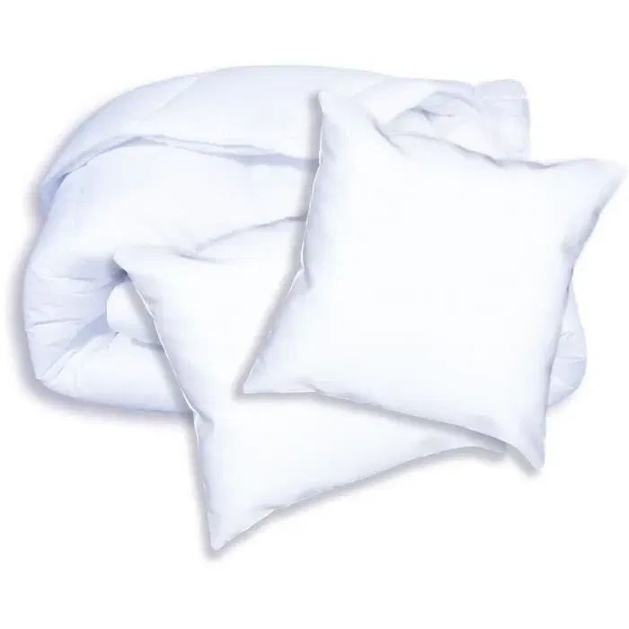 DODO Pack Couette et Oreillers Splendeur Anti-Acariens 220x240 cm + 2x60x60 cm - Garnissage Volupt'Air 350gr/m² - Blanc