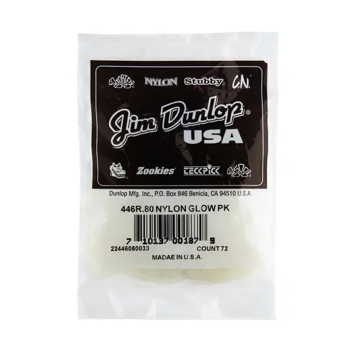 Dunlop Pack 72 Médiators Nylon Glow Standard - 0.80 mm Dunlop Pack 72 Médiators Nylon Glow Standard - 0.80 mm