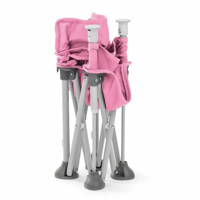 Bright Starts Pop 'N Sit Rehausseur de Voyage Pliable 3 en 1 pour Bébé et Tout-Petit, Siège au Sol et d'Alimentation avec Plateau Lavable, Rose, avec Sac de Transport
