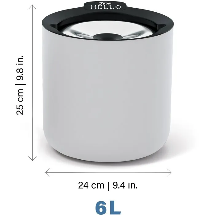 Zeus Oasis Plus Fontaine à eau connectée 6L avec purification UVC et Wi-Fi