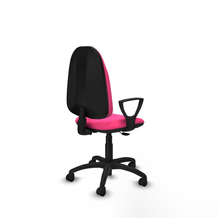 PIQUERAS Y CRESPO Chaise de bureau Algarra en similicuir rose avec accoudoirs fixes