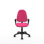 PIQUERAS Y CRESPO Chaise de bureau Algarra en similicuir rose avec accoudoirs fixes