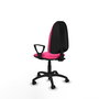 PIQUERAS Y CRESPO Chaise de bureau Algarra en similicuir rose avec accoudoirs fixes