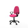 PIQUERAS Y CRESPO Chaise de bureau Algarra en similicuir rose avec accoudoirs fixes