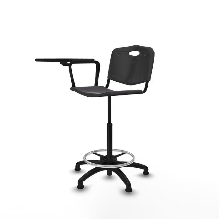 Tabouret Taburete Robledo Pivotant Chlorure de polyvinyle Noir Structure polyamide noire Non applicable Sans appui-tête Patins de chaises