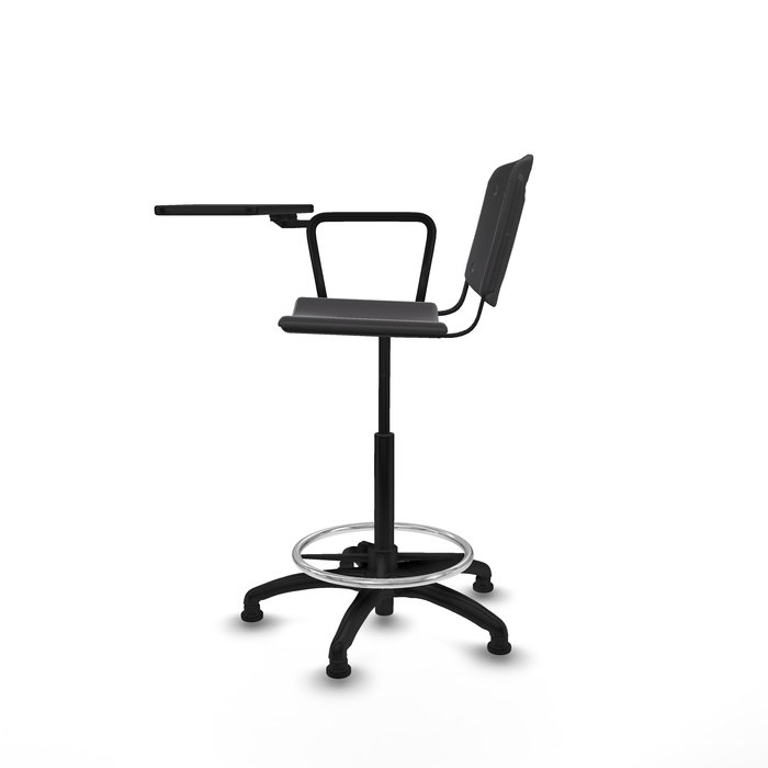 Tabouret Taburete Robledo Pivotant Chlorure de polyvinyle Noir Structure polyamide noire Non applicable Sans appui-tête Patins de chaises