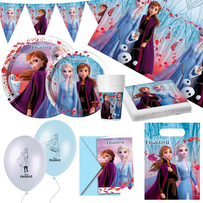 Set d'articles de fête Frozen 66 Pièces Set d'articles de fête Frozen 66 Pièces