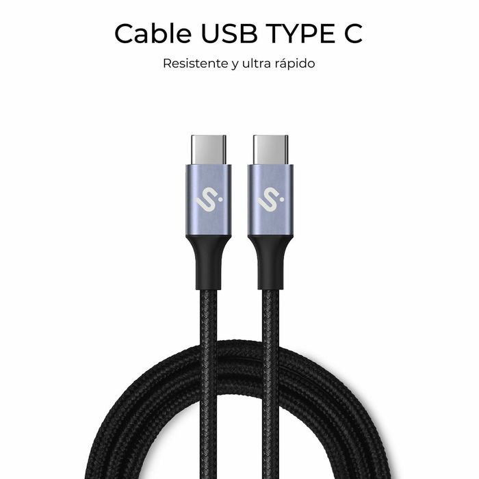 Câble USB-C vers USB-C Subblim PLUS Noir 1 m