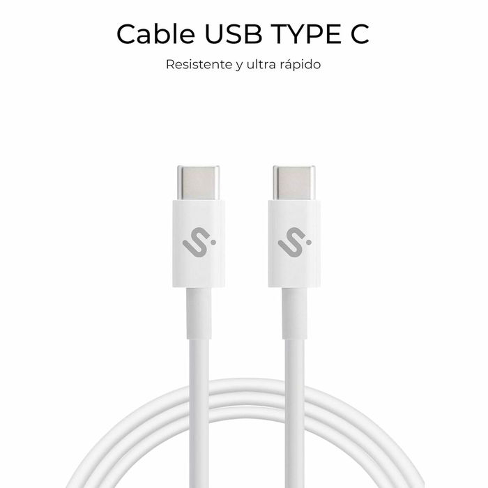 Câble USB-C vers USB-C Subblim PLUS Noir 1 m