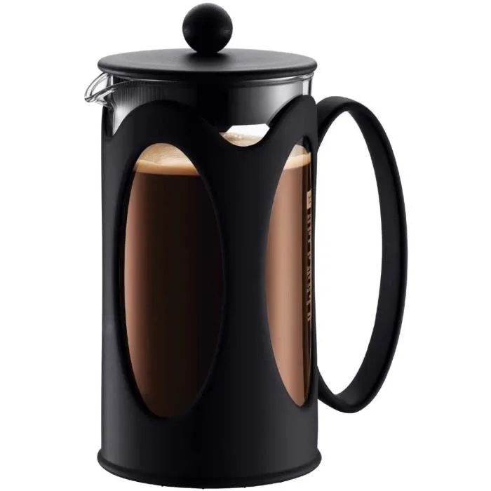 Bodum - Cafetière à piston Kenya, 1.0 litre (8 tasses), Noir