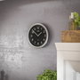 Mebus 19812 Horloge murale radio-pilotée noir et argent