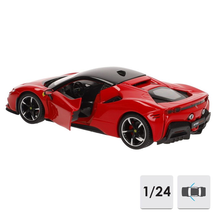 BURAGO Ferrari SF90 Stradale - Voiture de collection 1:24 - Portes ouvrantes manuellement - 24x12x10 cm BURAGO Ferrari SF90 Stradale - Voiture de collection 1:24 - Portes ouvrantes manuellement - 24x12x10 cm