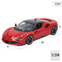 BURAGO Ferrari SF90 Stradale - Voiture de collection 1:24 - Portes ouvrantes manuellement - 24x12x10 cm