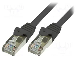 LOGILINK Cordon de raccordement Cat 6 F/UTP RJ45 0,5m noir