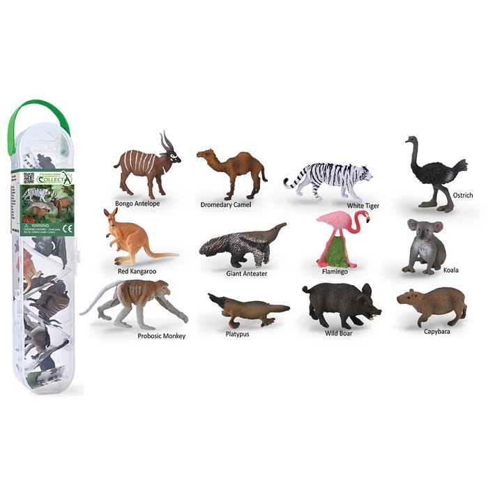 Collecta Tube Mini Animaux Sauvages A1219-C - Figurines détaillées - Pour enfants à partir de 3 ans