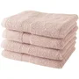 Today Lot de 4 Serviettes de Bain en Coton 100% - 50 x 100 cm - Couleur Rose des Sables