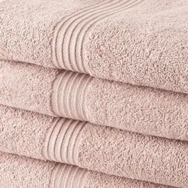 Today Lot de 4 Serviettes de Bain en Coton 100% - 50 x 100 cm - Couleur Rose des Sables