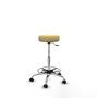 Tabouret Tolosa Pivotant Cuir écologique Non applicable Maille Beige Structure chromée Sans accoudoirs Sans appui-tête Roulettes pour moquette