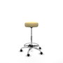 Tabouret Tolosa Pivotant Cuir écologique Non applicable Maille Beige Structure chromée Sans accoudoirs Sans appui-tête Roulettes pour moquette