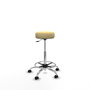 Tabouret Tolosa Pivotant Cuir écologique Non applicable Maille Beige Structure chromée Sans accoudoirs Sans appui-tête Roulettes pour moquette