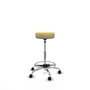 Tabouret Tolosa Pivotant Cuir écologique Non applicable Maille Beige Structure chromée Sans accoudoirs Sans appui-tête Roulettes pour moquette