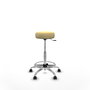 Tabouret Tolosa Pivotant Cuir écologique Non applicable Maille Beige Structure chromée Sans accoudoirs Sans appui-tête Roulettes pour moquette