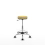 Tabouret Tolosa Pivotant Cuir écologique Non applicable Maille Beige Structure chromée Sans accoudoirs Sans appui-tête Roulettes pour moquette