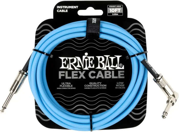 Ernie Ball Cable Instrument Flex Jack-Jack 6,35 mm 3 M Bleu Ernie Ball Cable Instrument Flex Jack-Jack 6,35 mm 3 M Bleu