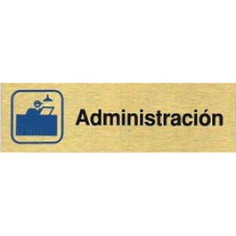 DUVER Plaque en Aluminium Or Administration 150x45 mm