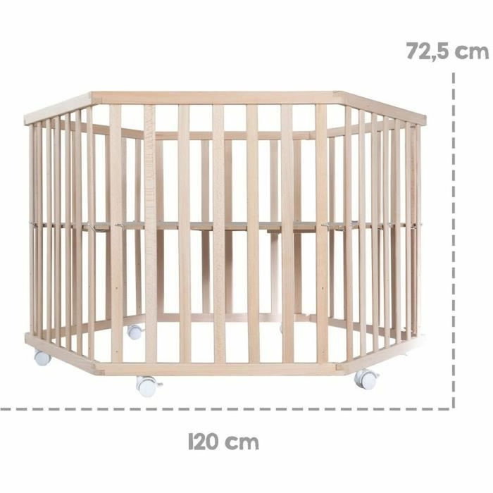 Roba Parc bébé hexagonal Liebhabear - Bois Naturel - Motif Ourson Roba Parc bébé hexagonal Liebhabear - Bois Naturel - Motif Ourson