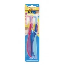 Kin Cepillo Dental Junior 6-12 Ans Brosse à Dents avec Capuchon Lot de 2