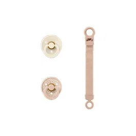 Bibs Coffret cadeau bébé - Sucette & attache - Embout rond - T1 - Blush