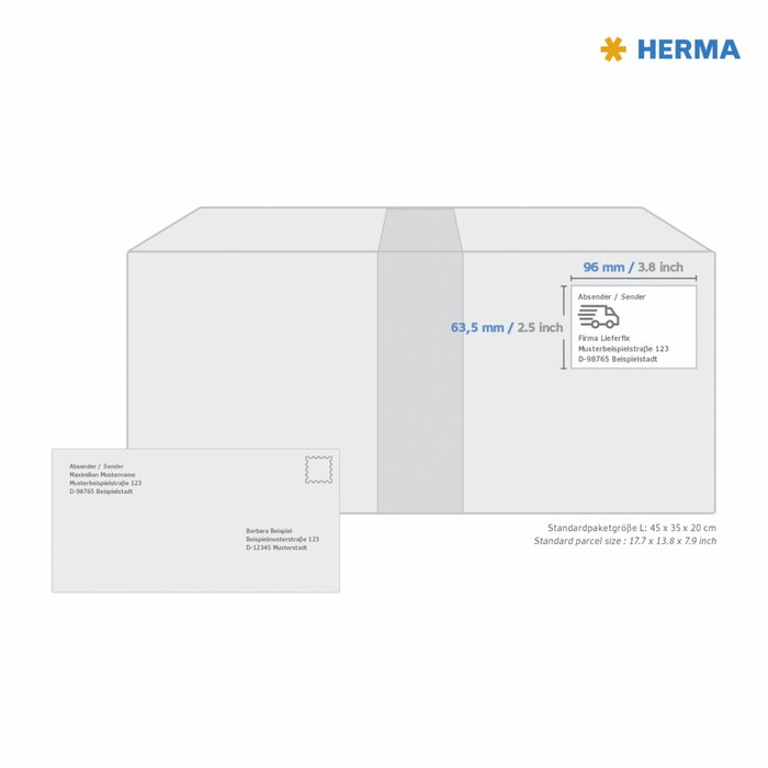 HERMA Étiquettes A4 blanches 96x63,5 mm détachables, 800 pièces