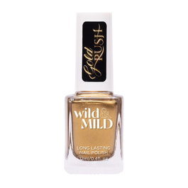 Wild&Mild Vernis à Ongles Collection Gold Rush avec Paillettes Dorées - 12 ml - Effet Métallisé Brillant, Séchage Rapide, Tenue 7 Jours, Végan