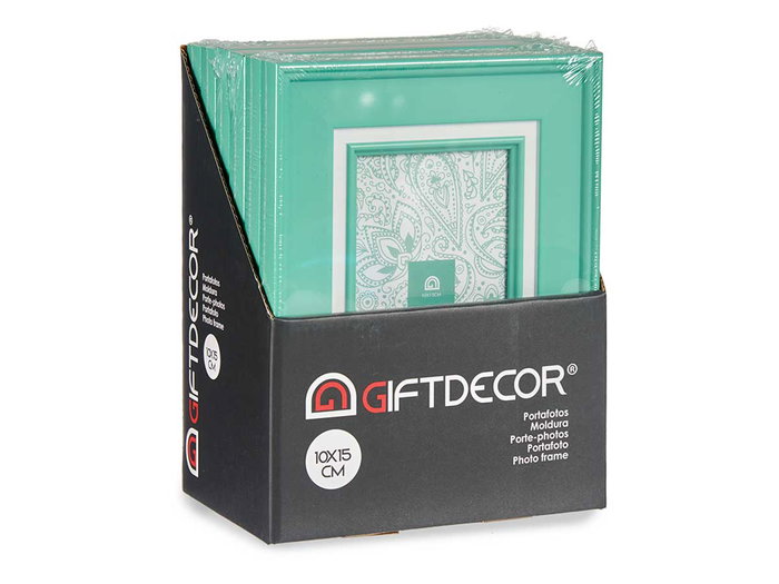 Giftdecor Porte-photos 10x15 cm Menthe en Plastique et Verre 18x23 cm (Set de 24) Giftdecor Porte-photos 10x15 cm Menthe en Plastique et Verre 18x23 cm (Set de 24)