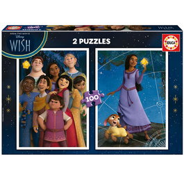 Educa - Puzzle 2x100 pièces Wish 19742, 2 puzzles en carton recyclé, 40 x 28 cm monté, à partir de 6 ans