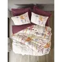 Parure de lit king - 1 housse de couette 240 x 220 cm + 2 taies d'oreiller 60 x 60 cm - 100% coton renforcé - Rouge bordeaux