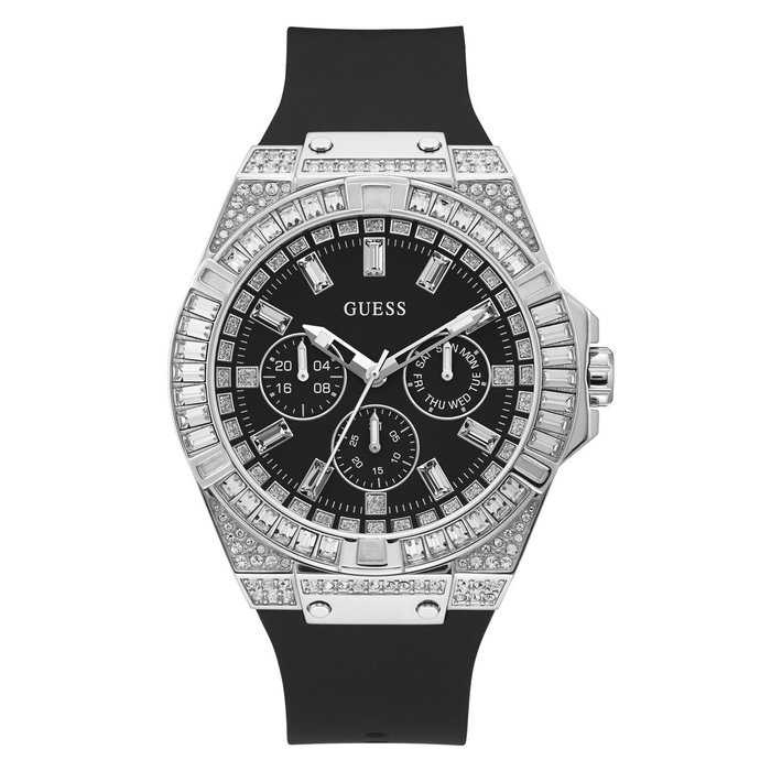 Guess GW0208G1 avec bracelet noir et boîtier argenté Guess GW0208G1 avec bracelet noir et boîtier argenté