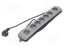 QOLTEC Bloc multiprise parafoudre 6 prises, 3m, gris