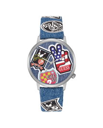 Guess V1004M1 Unisexe Bleu Jean et Argenté