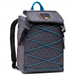 Guess Sac à dos Salameda en polyester pour homme, compartiment pour ordinateur portable, bleu, 14 x 11.5 x 5.5 cm