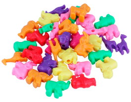 Innspiro Perles en plastique Animaux couleurs assorties 21mm 120u.