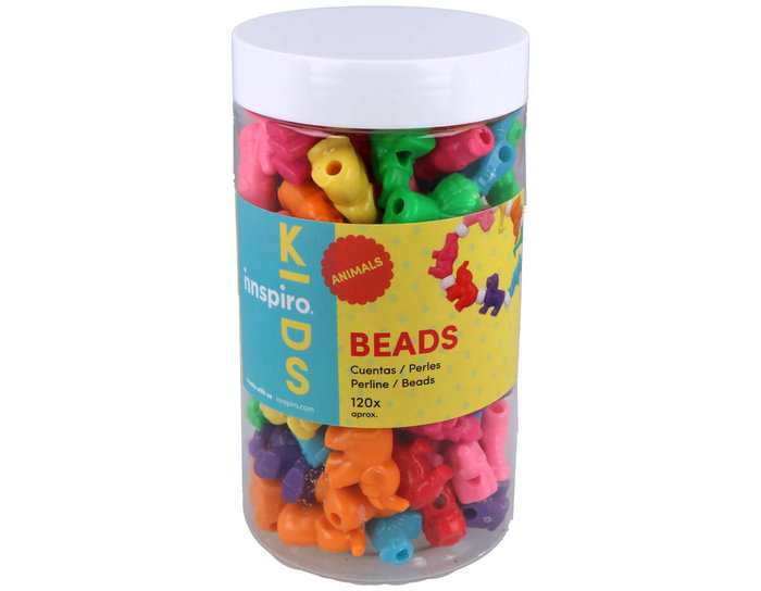 Innspiro Perles en plastique Animaux couleurs assorties 21mm 120u.