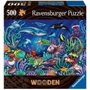 Ravensburger Puzzle en bois Monde marin coloré, 500 pièces