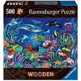 Ravensburger 17515 - Puzzle en Bois 500 Pièces, Monde Marin Coloré avec 40 Figurines (Whimsies), Qualité Premium pour Adultes et Enfants à Partir de 14 Ans