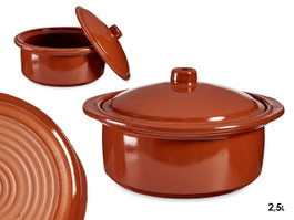 LA DEHESA Cocotte 2,5 L Miel en Barro Refractario, Lot de 2