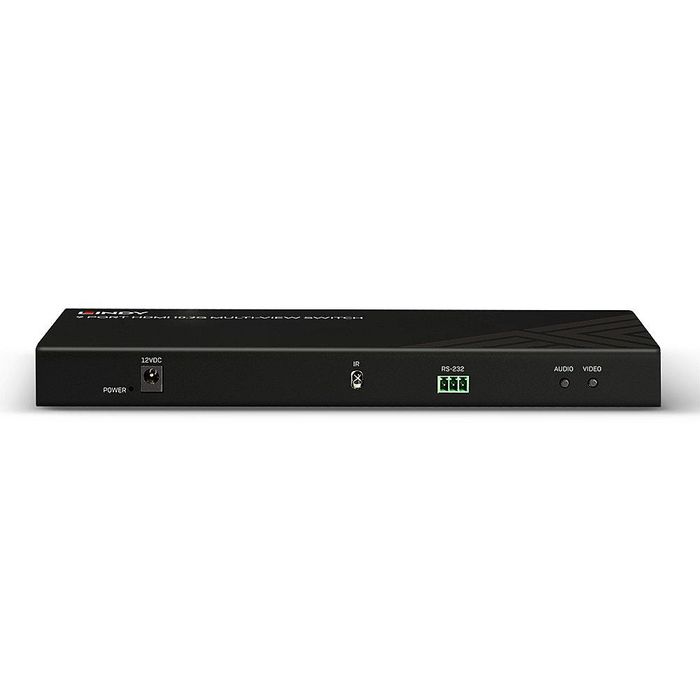 Lindy Commutateur HDMI Multi-View 9 Ports 4K30 - Connexion 9 Entrées HDMI sur un Seul Écran, Résolution 3840x2160@30Hz, Commutation par Bouton/Télécommande IR/RS-232